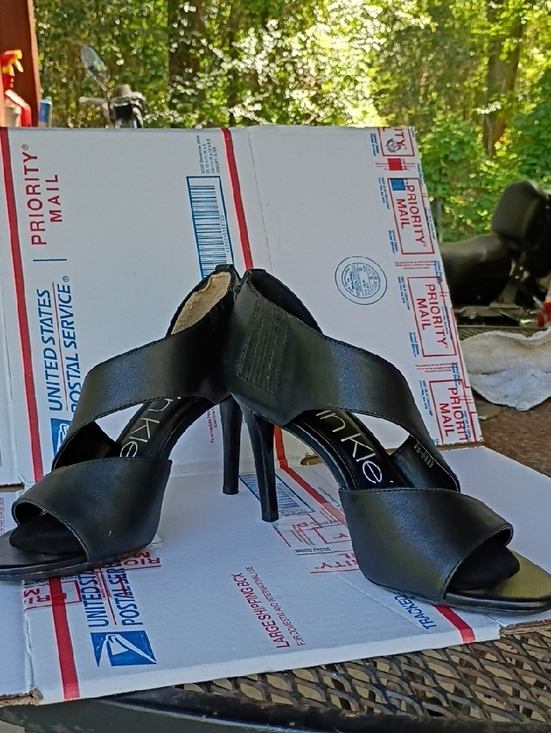 Calvin Klein Shoes - Calvin Klein Black Peep-Toe Stiletto Sandals